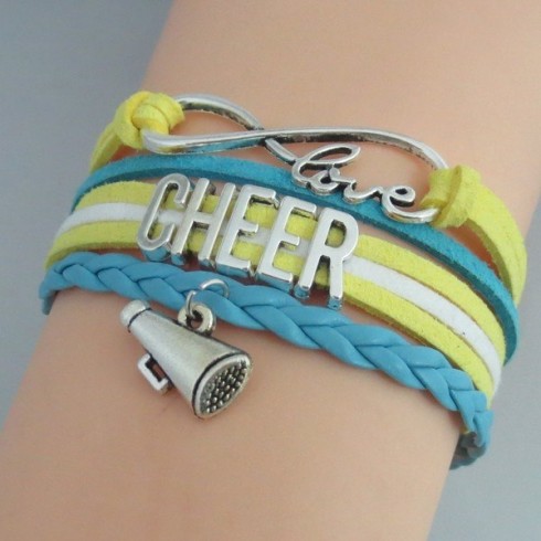 Cheer Armband gelb / weiß / blau