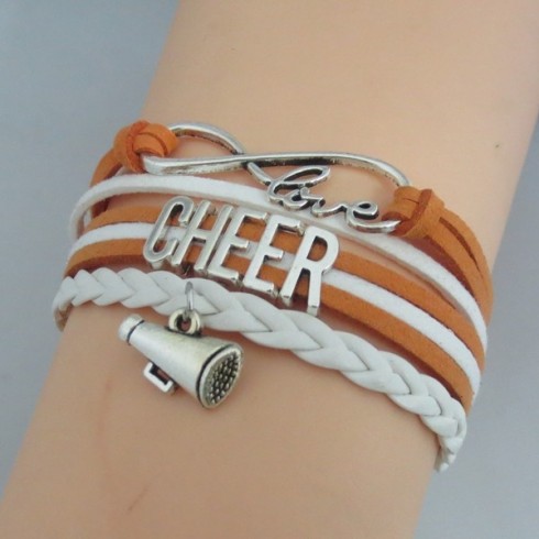 Cheer Armband Cheer love orange / weiß