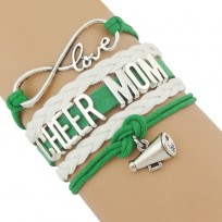 Cheer Mom Armband grün / weiß
