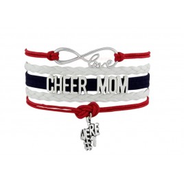 Cheer Mom Armband weiß / rot