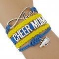 Cheer Mom Armband blau / gelb